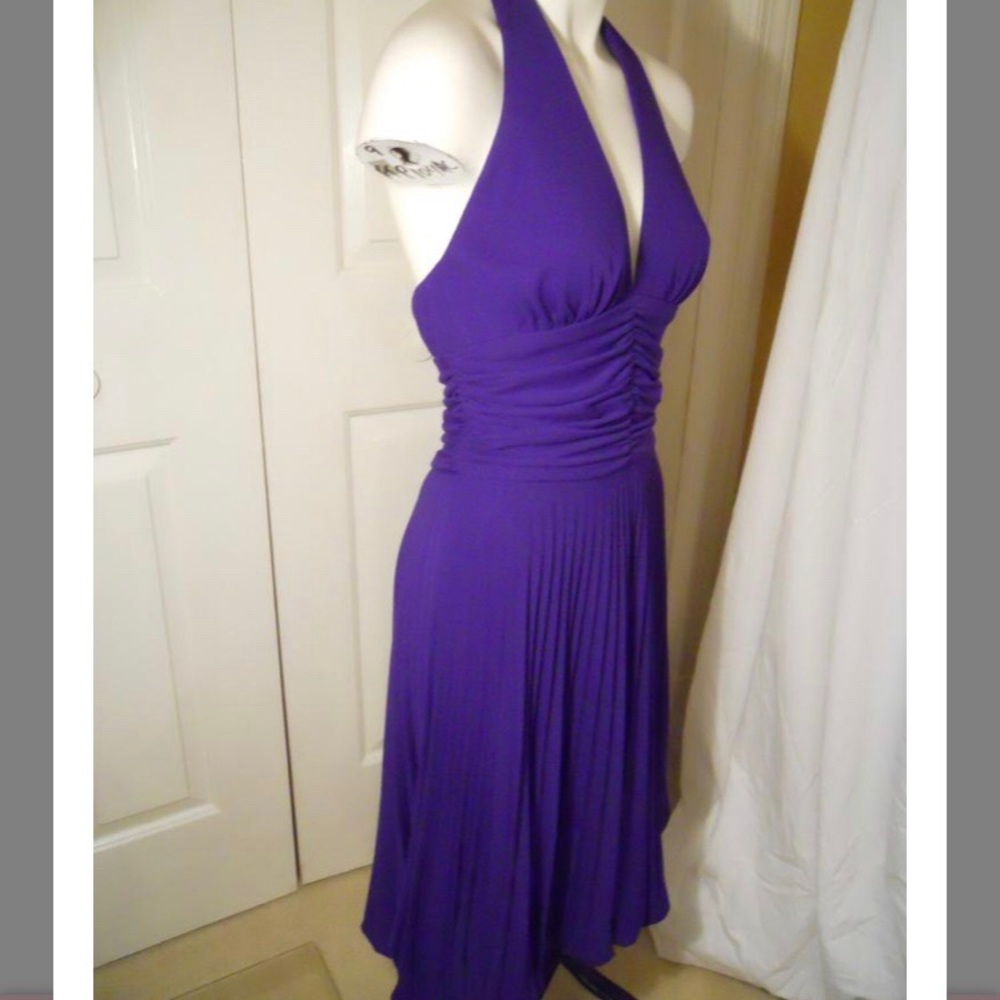 Cache Brilliant Purple Halter Dress